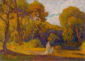 Staffage Prints: At Sunset, 1922. Creator: Ludovit Cordak