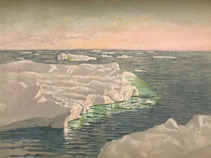 At Sunset, 22nd September 1893. Water-Colour Sketch, 1893, (1897). Artist: Fridtjof Nansen At Sunset, 22nd September 1893. Water-Colour Sketch, 1893, (1897). Artist: Fridtjof Nansen