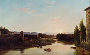 River Arno Prints: Sunset on the Arno, 1837. Creator: Thomas Cole