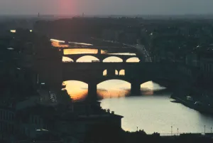 River Arno Prints: Sunset over the Arno, Florence, Italy