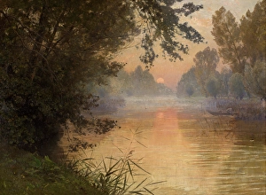 Loing Prints: Sunset at the Banks of the Loing, 1896. Creator: Jean Henri Zuber