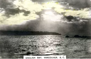 Sunset over English Bay, Vancouver, British Columbia, Canada, c1920s.Artist: Cavenders Ltd