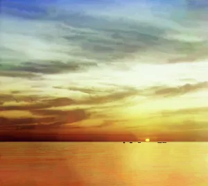 Georgia Asia Prints: Sunset in Gagra, between 1905 and 1915. Creator: Sergey Mikhaylovich Prokudin-Gorsky