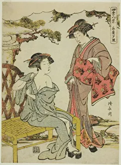 Kiyonaga Torii Prints: Sunset Glow of Late Summer (Choka no sekisho)