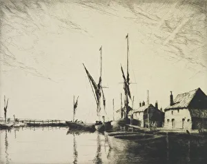 Hardie Martin Prints: Sunset at Heybridge basin, 1924. Creator: Martin Hardie