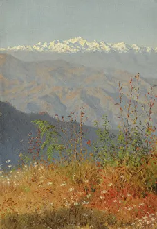 Sunset in the Himalayas, 1879. Artist: Vereshchagin, Vasili Vasilyevich (1842-1904) Sunset in the Himalayas, 1879. Artist: Vereshchagin, Vasili Vasilyevich (1842-1904)