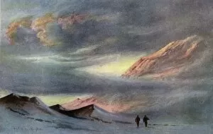 Remote Collection: A Sunset from Hut Point, April 2nd, 1911, (1913). Artist: Edward Wilson