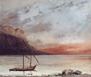 Gustave 1819 1877 Prints: Sunset over Lake Leman, 1874