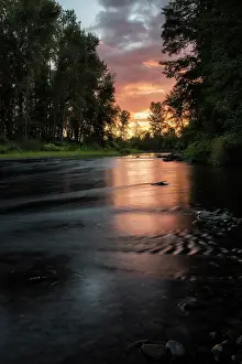 Oregon United States Of America Prints: Sunset Over the Molalla. Creator: Joshua Johnston