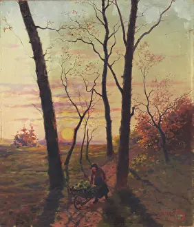 Sunset in Pezinok, around 1905. Creator: Gustav Mally