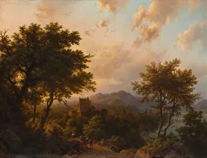Rhine Prints: Sunset on the Rhine, 1853. Creator: Barend Cornelis Koekkoek