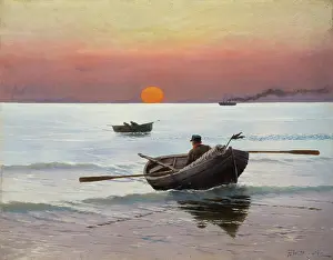 Steam Boat Prints: Sunset on the Sea, 1887. Creator: Stanislaw Witkiewicz