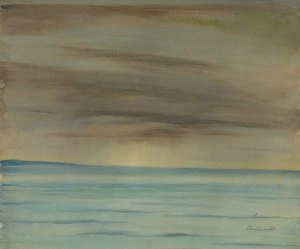Tranquil Prints: Sunset by the sea, 1935. Creator: Julius Schubert