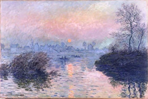 Seasons Collection: Sunset on the Seine at Lavacourt, Winter Effect. Artist: Monet, Claude (1840-1926)