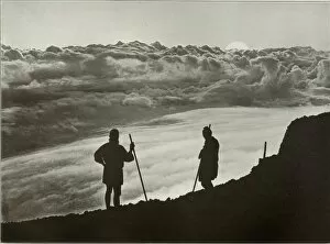 Herbert George Ponting Collection: Sunset from the Summit of Fuji, 1910. Creator: Herbert Ponting