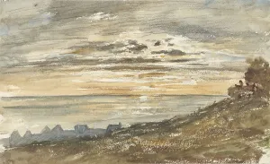 Sunset at Trouville, 1813-1869. Creator: Paul Huet
