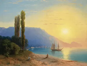Maritime Art Gallery: Sunset over Yalta. Artist: Aivazovsky, Ivan Konstantinovich (1817-1900)