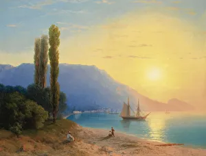 Maritime Art Gallery: Sunset over Yalta. Artist: Aivazovsky, Ivan Konstantinovich (1817-1900)