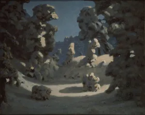 Coniferous Trees Gallery: Sunspots on the hoarfrost, 1876-1890. Artist: Kuindzhi, Arkhip Ivanovich (1842-1910)