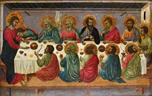 Bread And Wine Collection: The Last Supper, 1310-1315. Artist: Ugolino di Nerio (ca 1280-1349)