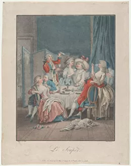 Kissing Gallery: The Supper, 1787-93. Creator: Louis Marin Bonnet