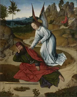 Elijah Gallery: The Last Supper altarpiece: Elijah in the wilderness (right wing), 1464-1468