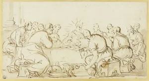 Carracci Agostino Prints: Last Supper, c.1685. Creator: Luca Giordano