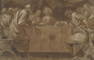 Brush And Brown Wash Collection: The Last Supper, ca. 1608. Creator: Pier Francesco Mazzucchelli