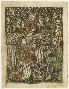 Block Book Prints: The Last Supper and Christ Washing the Feet of the Apostles, 1460-65. Creator: Unknown