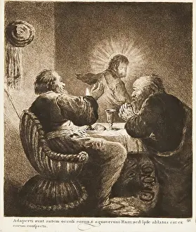 Mealtime Prints: Supper at Emmaus, c1760s-1780s Creator: William Baillie