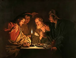 Emmaus Prints: The Supper at Emmaus, ca 1635-1640. Creator: Stomer, Matthias (ca.1600-after 1650)