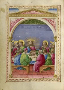 Andrea Gualengo Prints: The Last Supper; Gualenghi-d'Este Hours, about 1469. Creator: Taddeo Crivelli