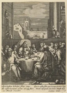 The Last Supper, from The Passion of Christ, mid 17th century. Creator: Nicolas Cochin The Last Supper, from The Passion of Christ, mid 17th century. Creator: Nicolas Cochin