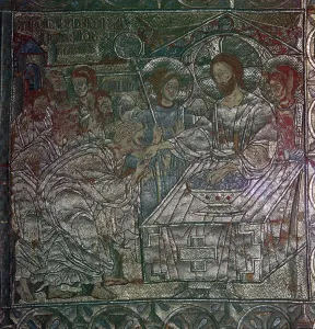 Detail of the Last Supper of Salonika embroidered on vestments, 14th century Detail of the Last Supper of Salonika embroidered on vestments, 14th century