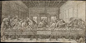 Da Vinci Leonardo Prints: The Last Supper, with a Spaniel, ca. 1500. Creator: Giovan Pietro Birago