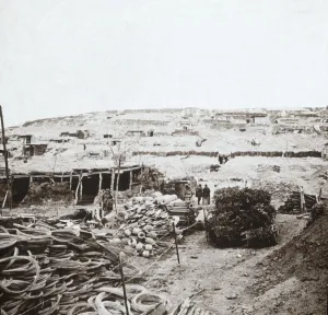 Supplies depot, Massiges, northern France, c1914-c1918