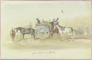 Waggon Prints: Supply wagon on the way to Offenburg, 19th century. Creator: Reinhold Braun