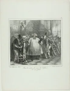 Support Prints: For the Support of the Church Staff, if You Please... 1831. Creator: Auguste Raffet