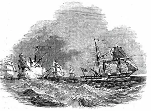 Supposed case of a steamer pursued by an enemy, 1844. Creator: Unknown