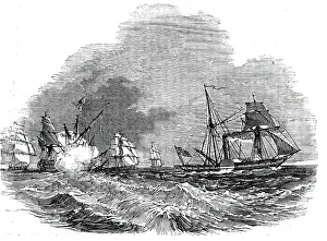 Test Prints: Supposed case of a steamer pursued by an enemy, 1844. Creator: Unknown