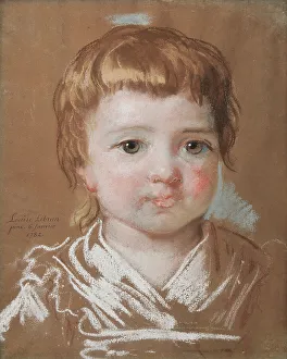 Pastel On Canvas Prints: Supposed portrait of the artist's daughter Louise Lebrun (1780-1819)
