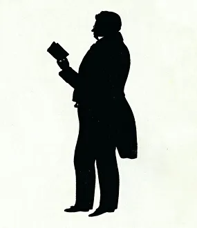 William Makepeace Prints: Supposititious Silhouette of William Makepeace Thackeray Reading, c19th century. (1911)