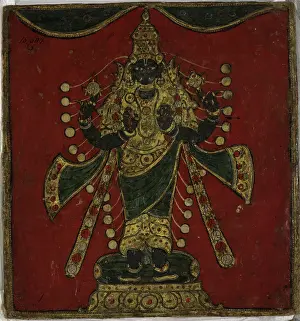 Sari Prints: The Supreme Being of Hindu Cosmology, 1800. Creator: Anon