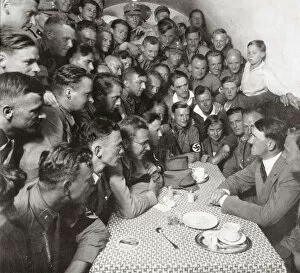 Enthusiastic Collection: The supreme SA leader Adolf Hitler with his comrades, 1938