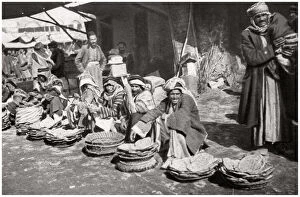 Al Basrah Gallery: Suq El Khubur, a native bread market, Baghdad, Iraq, 1925.Artist: A Kerim