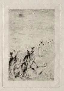 Sur la plage, a Berneval. Creator: Pierre-Auguste Renoir (French, 1841-1919)