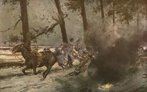 Sur la route de Souain a Somme-Py : une marmite, 1915. Creator: Francois Flameng