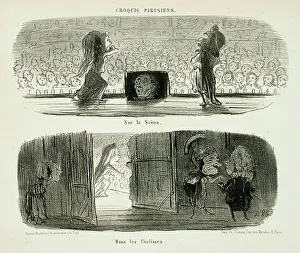 Backstage Prints: Sur la scène/Dans les coulisses, 1853. Creator: Honore Daumier