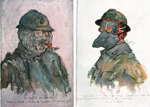 Gas Mask Prints: Sur le front d'artois - Feuilles d'Album de Jean Lefort; Masques contre les gaz