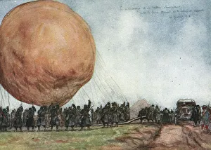 Inflated Prints: Sur le front d'artois - l'album de Jean Lefort; Manoeuvre d'un ballon observateur